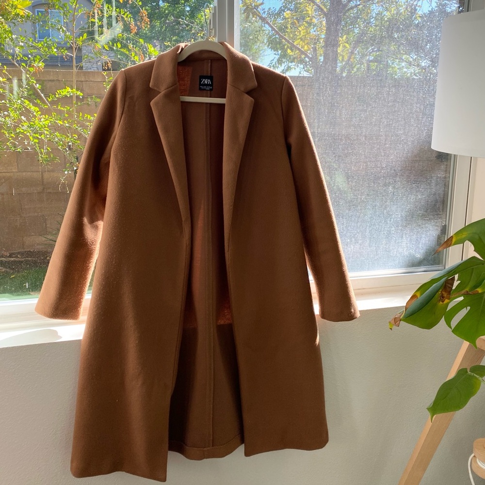 Zara Camel Lapel Coat